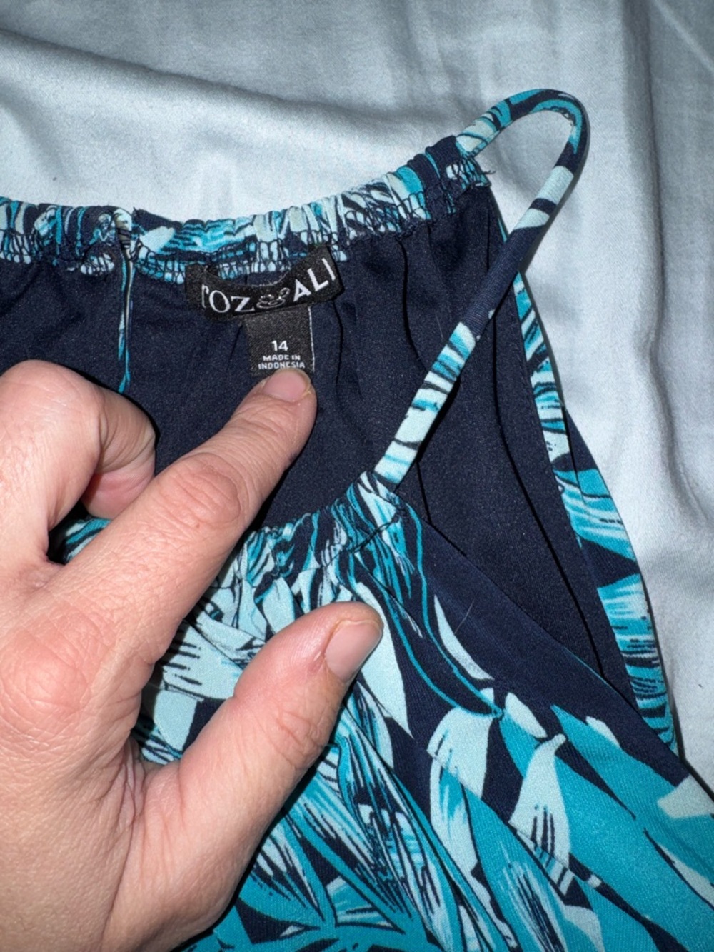 Roz & Ali Blue Tropical Print Maxi Dress - Picture 6 of 10